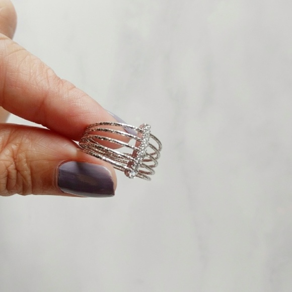 NEW S925 Wire CZ Bar Ring Size 8 - Picture 3 of 6